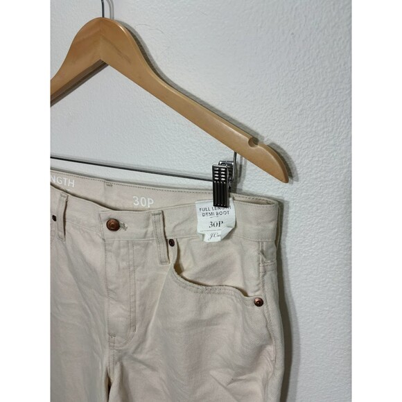 J. Crew Jeans Full Length Demi Boot Ecru Size 30 Petite Cream Denim Classic NWT - Picture 3 of 4